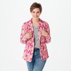 Tie-dye Ponte Blazer by LOGO, Pink and Orange